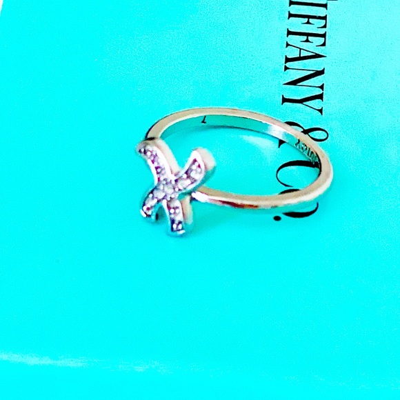 Juicy Couture X ring silver Tiffany style size 7 - Picture 3 of 8